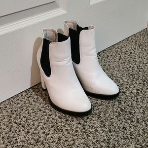 White ankle booties